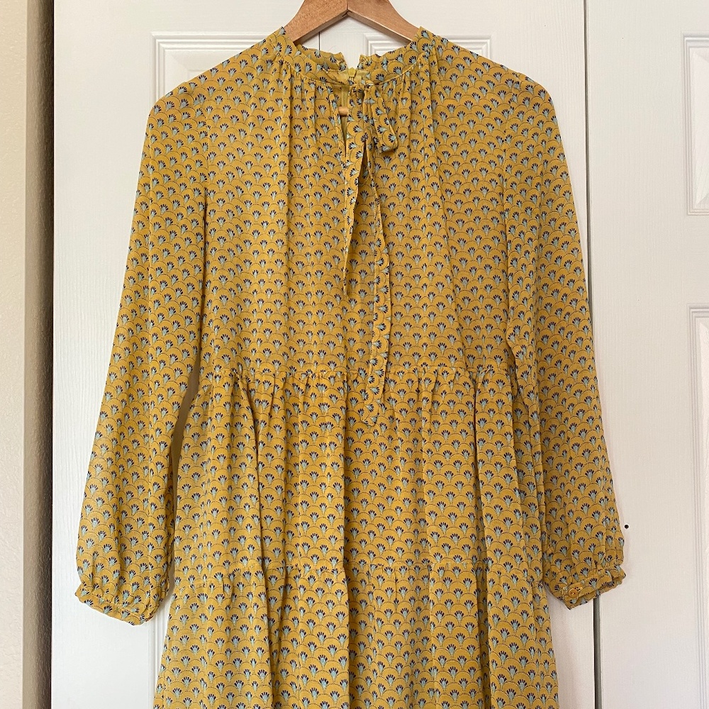 Cottagecore Golden Tiered Dress